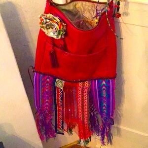 Red leather the sak hippy purse